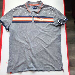 An Original Penguin by Munsingwear polo shirt men's size XL grey orange blue